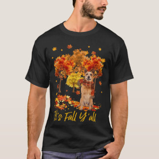 Camiseta It's Fall Y'all Australian Cattle Dog Tree Pumpkin