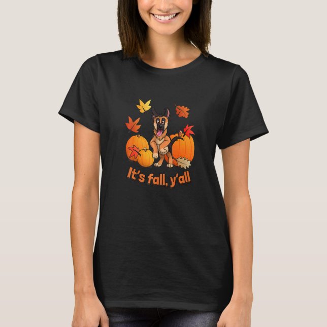 Camiseta Its fall yall German Shepherd puppy   (Frente)