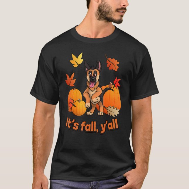 Camiseta Its Fall Yall German Shepherd Puppy 3 (Frente)