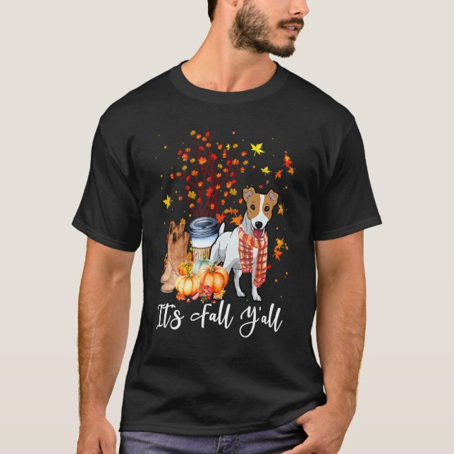 Camiseta It's Fall Y'all Jack Russell Terrier Dog Pumpkin F (Frente)