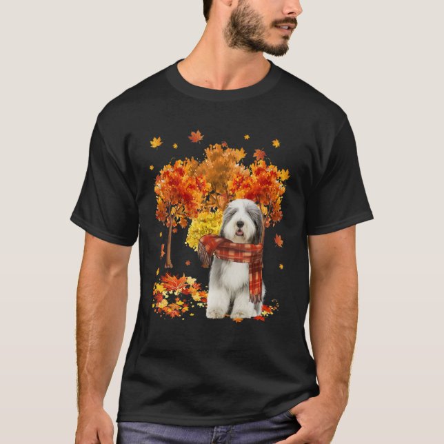 Camiseta It's Fall Y'all Old English Sheepdog Autumn Tree F (Frente)