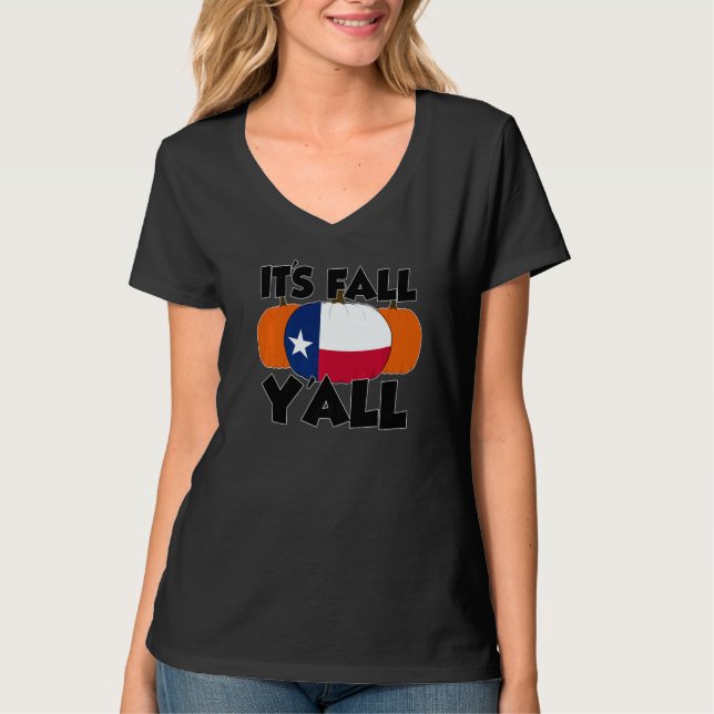 Camiseta It's Fall Y'all Thanksgiving Pumpkin USA  1 (Frente)