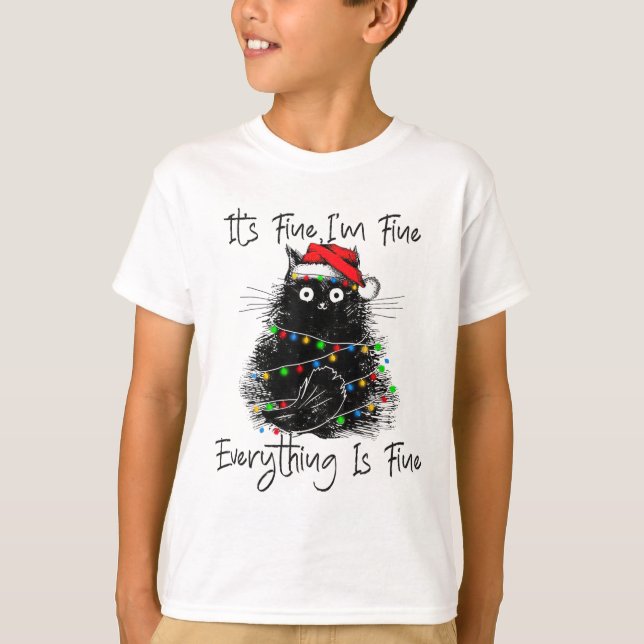 Camiseta Its Fine I'm Fine Everything Is Fine Christmas Bla (Frente)
