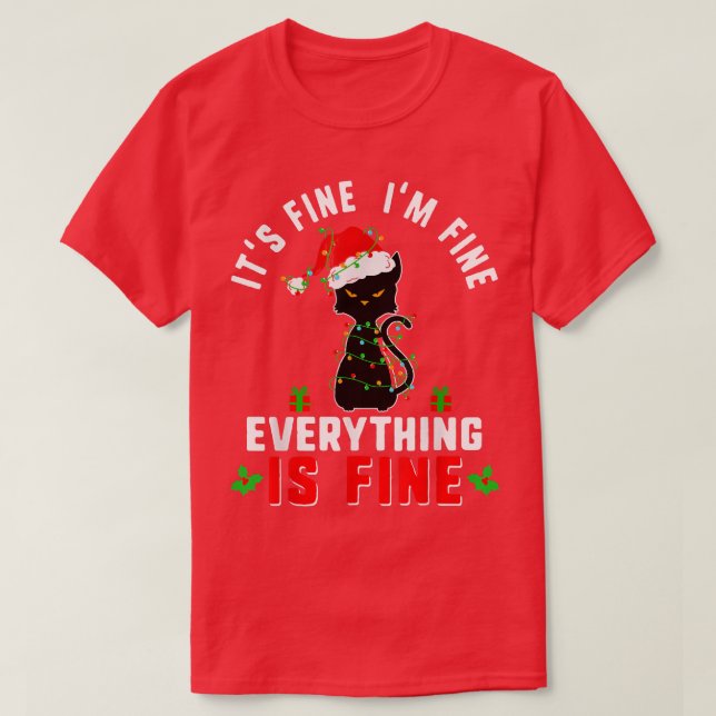 Camiseta Its Fine Im Fine Everything is Fine Christmas Ligh (Frente do Design)