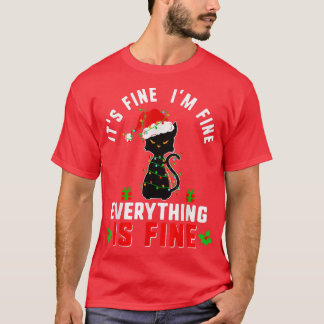 Camiseta Its Fine Im Fine Everything is Fine Christmas Ligh