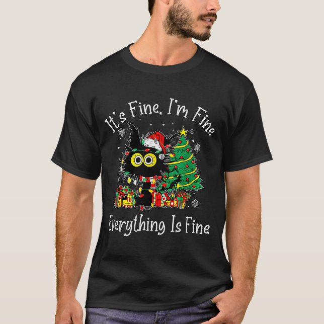 Camiseta It's Fine I'm Fine Everything Is Fine Christmas Sa (Frente)
