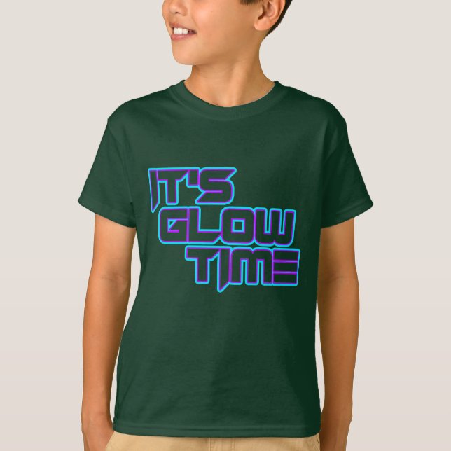 Camiseta It's Glow Time Neon Lights Glow in the Dark Party (Frente)