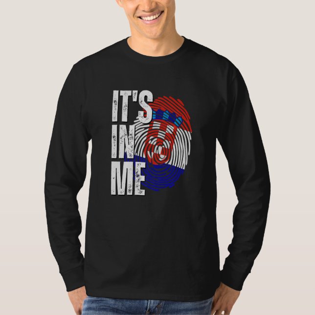 Camiseta It's In Me Croatia Flag Fingerprint Croatian Herit (Frente)