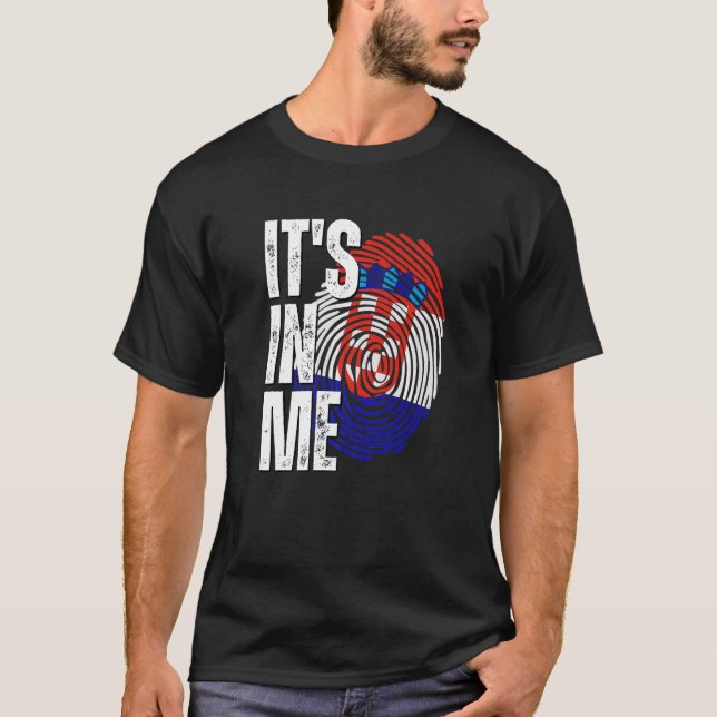 Camiseta It's In Me Croatia Flag Fingerprint Croatian Herit (Frente)