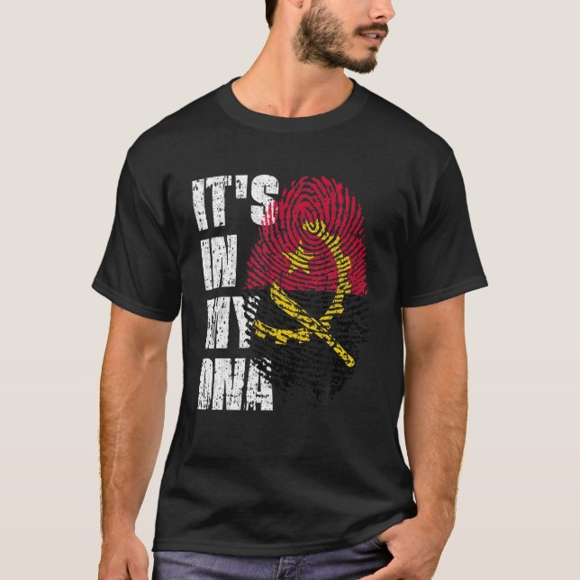 Camiseta IT's IN MY DNA Angola Flag Angolan (Frente)