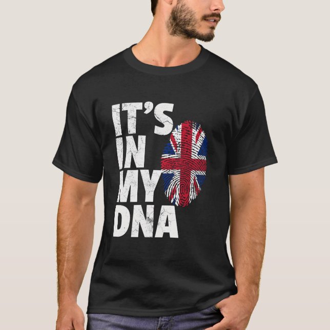 Camiseta It'S In My Dna British Flag England Uk Britain Uni (Frente)