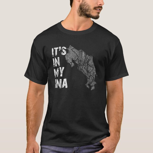 Camiseta It's In My DNA Costa Rica Fingerprint Map Costa Ri (Frente)
