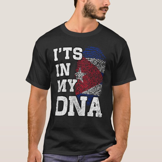 Camiseta It's In My DNA Cuban Fingerprint Proud Cuba Flag (Frente)