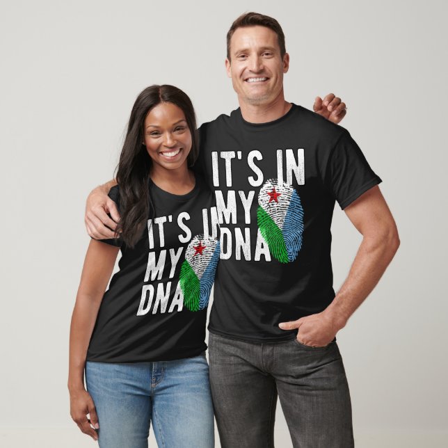 Camiseta It's in my DNA Djibouti Flag Fingerprints (Unissex)