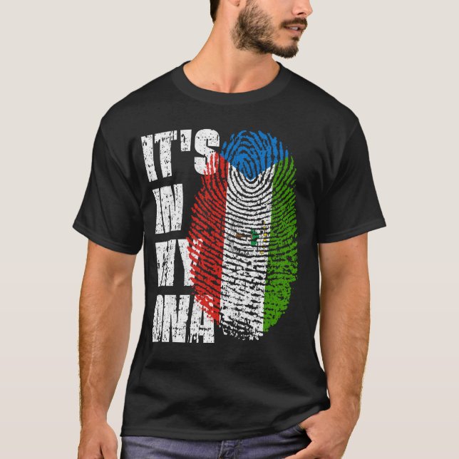Camiseta IT'S IN MY DNA Equatorial Guinea Flag Boy Girl  (Frente)
