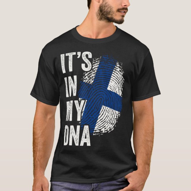 Camiseta ITS IN MY DNA Finland Flag Finnish Roots Pride Gen (Frente)