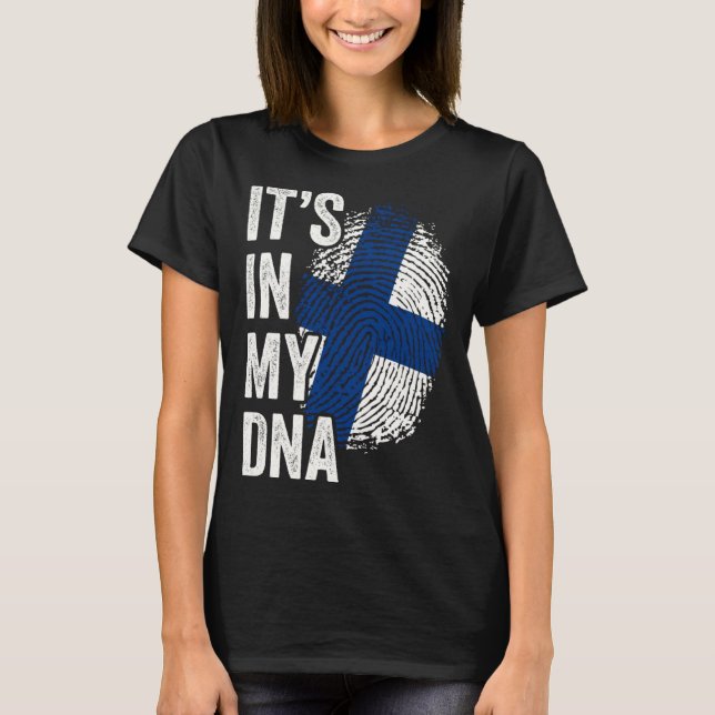 Camiseta ITS IN MY DNA Finland Flag Finnish Roots Pride Gen (Frente)
