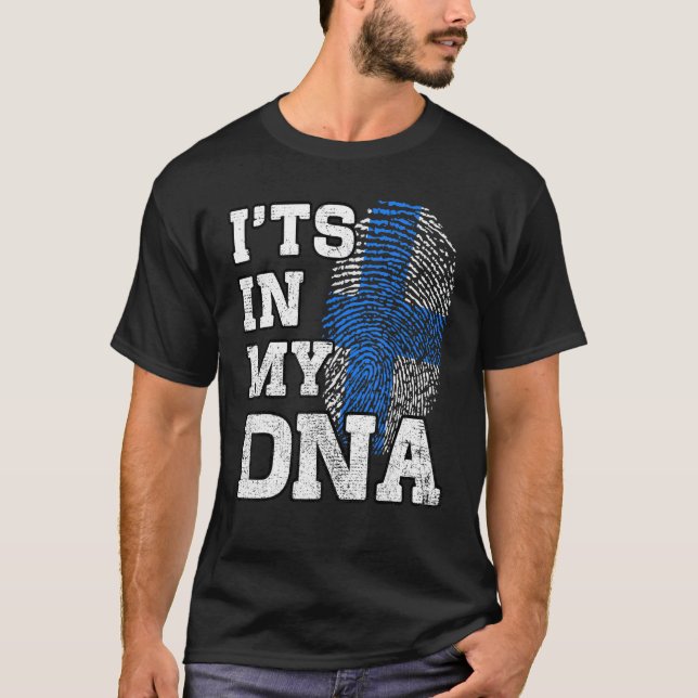 Camiseta It's In My DNA Finn Fingerprint Proud Finland Flag (Frente)