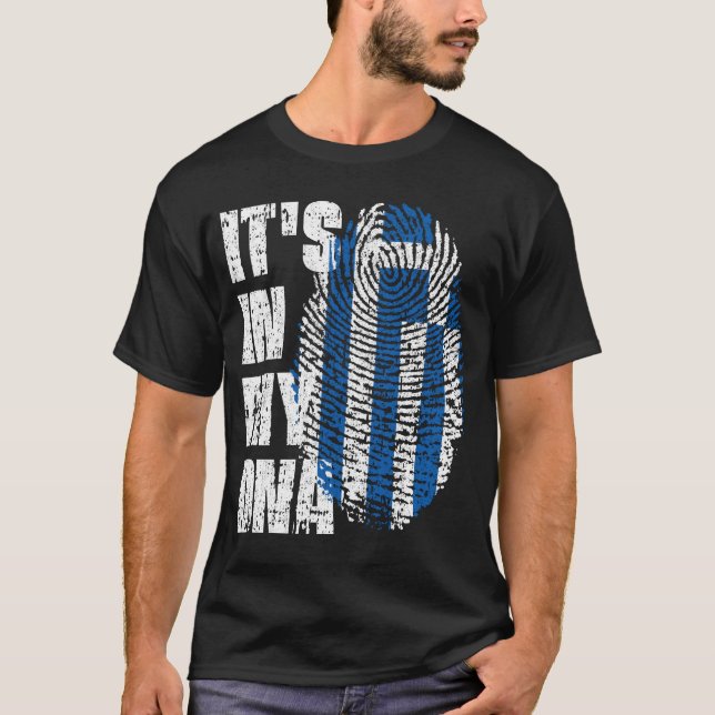 Camiseta IT'S IN MY DNA Greece Flag Boy Girl Gift (Frente)