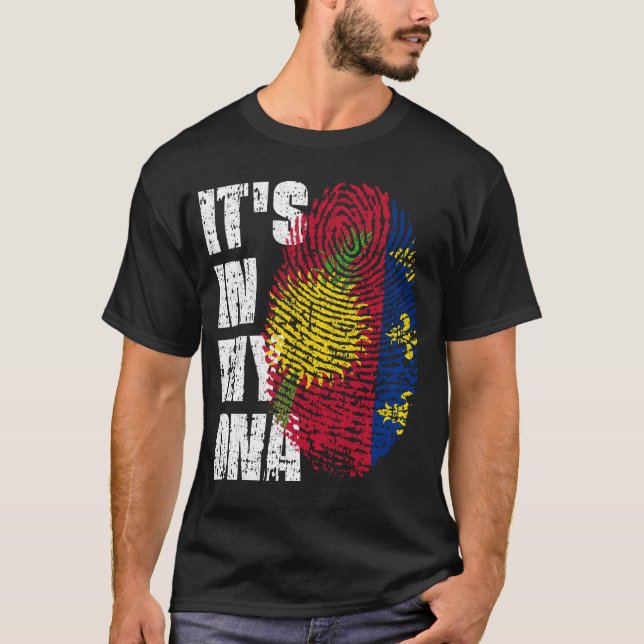 Camiseta IT'S IN MY DNA Guadeloupe Flag Boy Girl Gift (Frente)