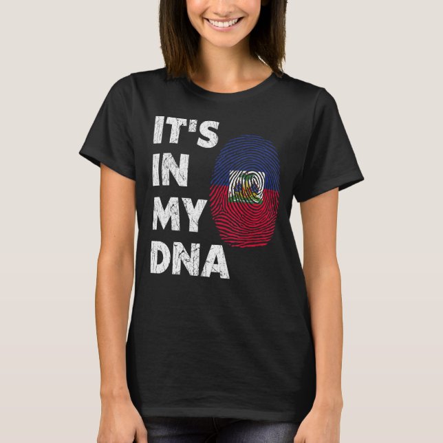 Camiseta IT'S IN MY DNA Haiti Haitian Flag Pride Men Women  (Frente)