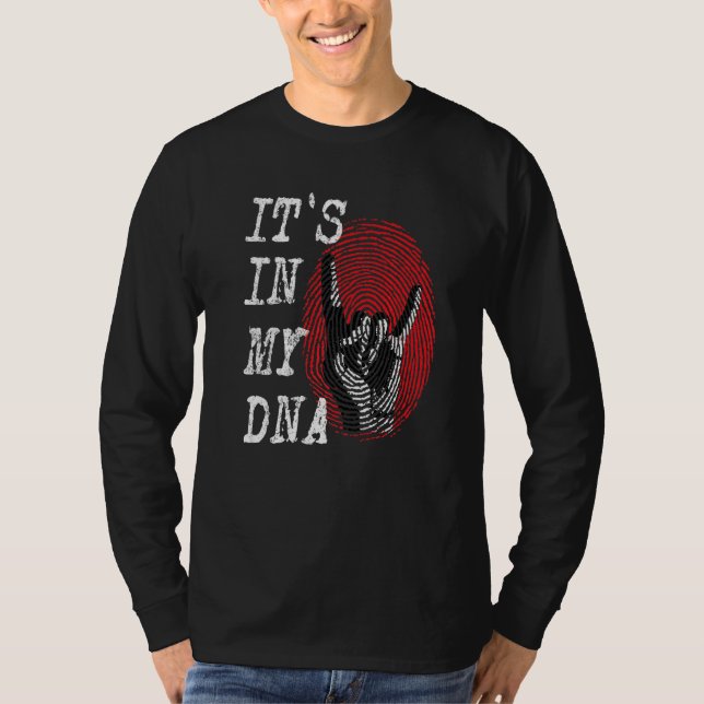 Camiseta IT'S IN MY DNA Hand Horns Fingerprint Punk Rock Di (Frente)