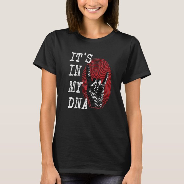 Camiseta IT'S IN MY DNA Hand Horns Fingerprint Punk Rock Di (Frente)