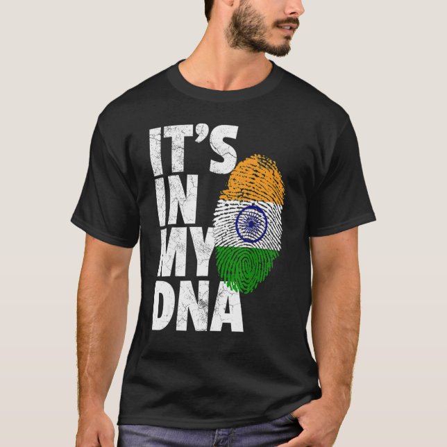 Camiseta IT'S IN MY DNA India Flag Indian Men Women (Frente)