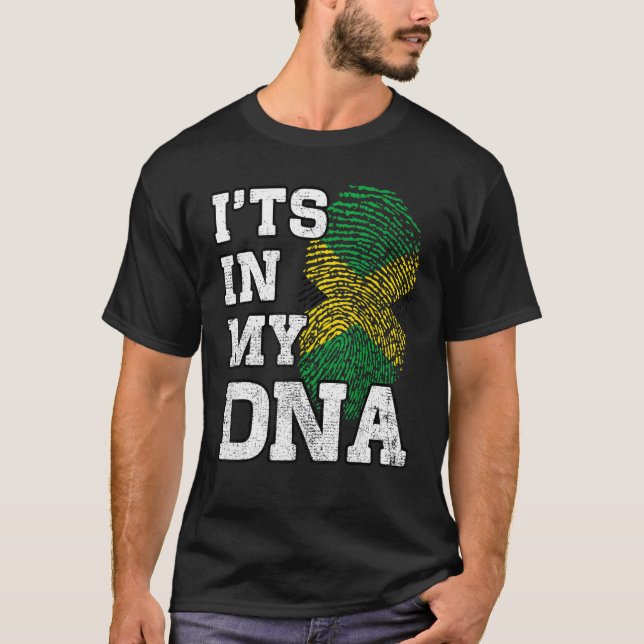 Camiseta It's In My DNA Jamaican Fingerprint Proud Jamaica  (Frente)
