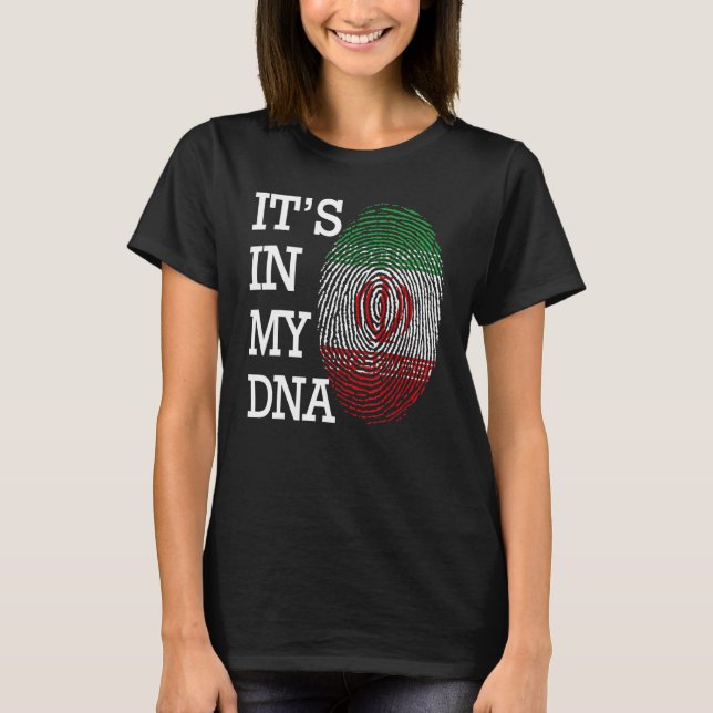 Camiseta It's in my DNA quote Flag of Iran fingerprint (Frente)