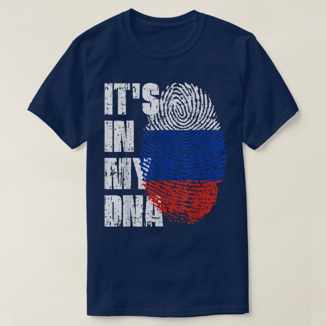 Camiseta IT'S IN MY DNA Russia Flag Russian  (Frente do Design)