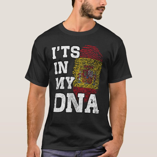 Camiseta It's In My DNA Spanish Fingerprint Proud Spain Fla (Frente)