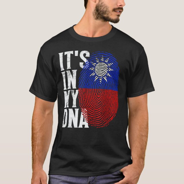 Camiseta It's In My DNA Taiwan Flag Fingerprint Taiwan Taiw (Frente)