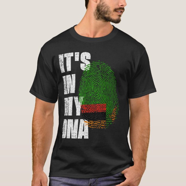 Camiseta IT'S IN MY DNA Zambia Flag (Frente)