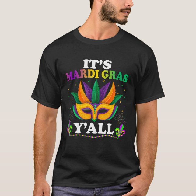 Camiseta Its Mardi Gras Yall Mardi Gras Outfit for Women Gi (Frente)