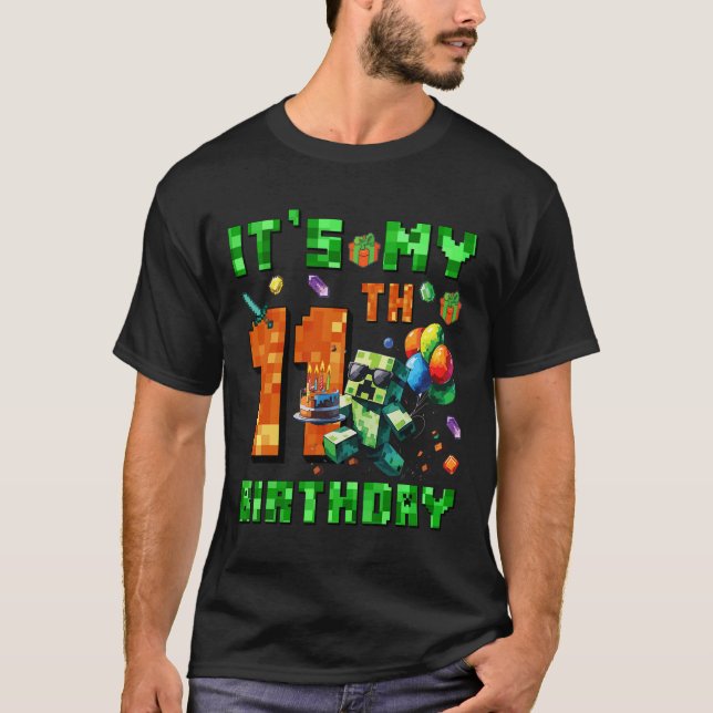 Camiseta It's My 11th Birthday Pixel Number Video Game Game (Frente)