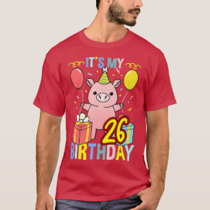 Camiseta Its My 26th Birthday Pig for Pig Lover Premium