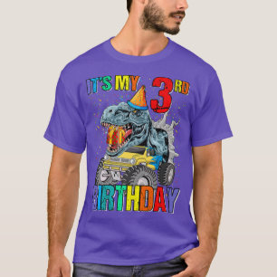 Camiseta It's My 3rd Birthday Monster Truck Dinosaur Boys A