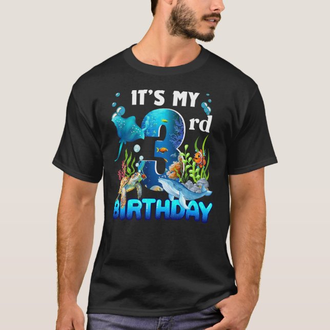 Camiseta It's My 3rd Birthday Party Ocean 3 Years Old Sea F (Frente)