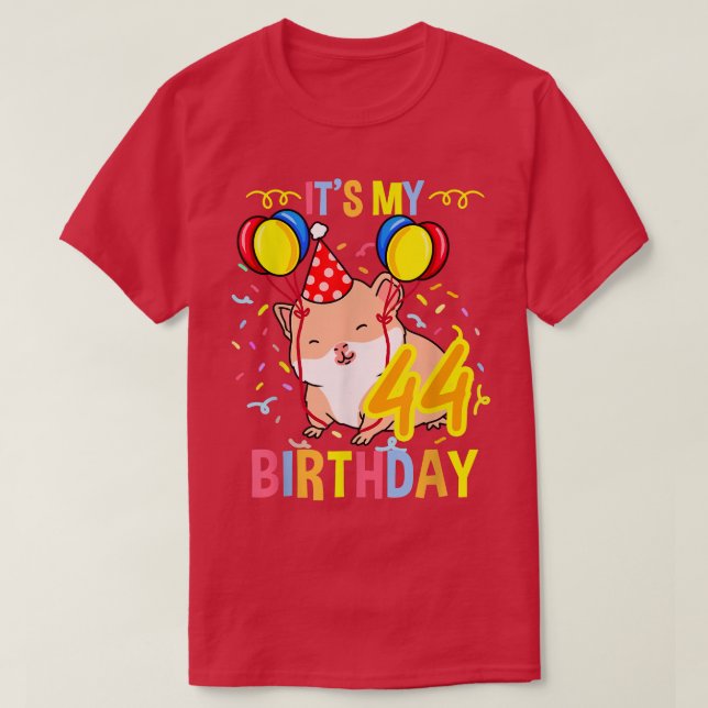 Camiseta Its My 44th Birthday Guinea Pig  (Frente do Design)