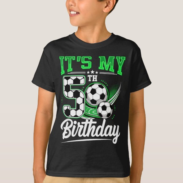 Camiseta It's My 5th Birthday Boy Soccer Ball 5 Year Old Nu (Frente)