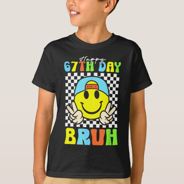 Camiseta It's My 67th Day Of School Bruh Six Seven Meme Boy (Frente)