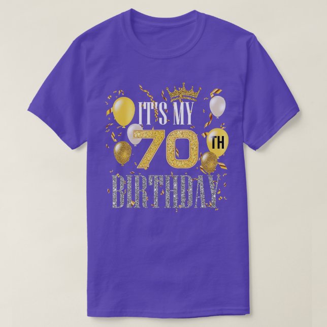 Camiseta Its My 70th Birthday Cool 70 Years Old Birthday Pa (Frente do Design)