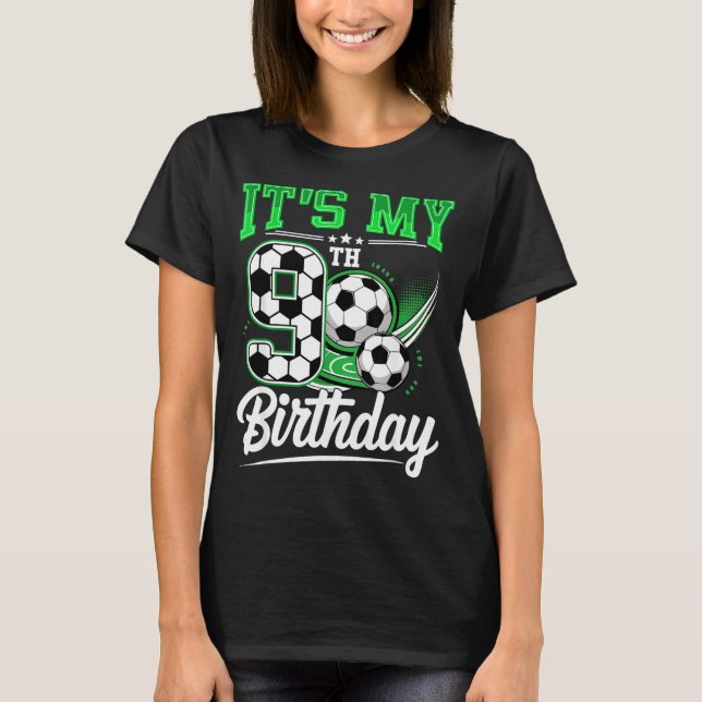 Camiseta It's My 9th Birthday Boy Soccer Ball 9 Year Old Nu (Frente)
