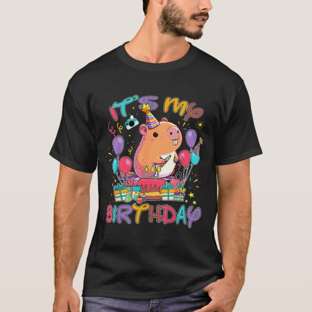 Camiseta Its My Birthday Capybara Lovers Birthday Party Boy (Frente)