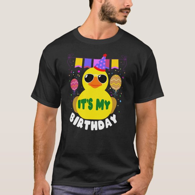 Camiseta Its My Birthday for Duckie Rubber Duck Quack Lover (Frente)