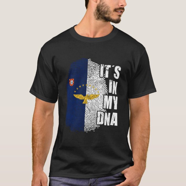 Camiseta Its My Dna Azores Flag Portugal Patriotic Portugue (Frente)