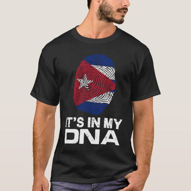 Camiseta IT'S MY DNA IN Flag National Pride Fingerprint Cub (Frente)