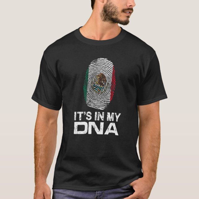 Camiseta IT'S MY DNA IN flag national pride fingerprint Ita (Frente)