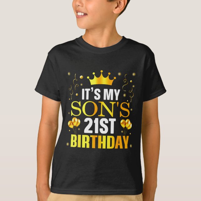 Camiseta It's My Son's 21st Birthday Happy Birthday 21 Year (Frente)